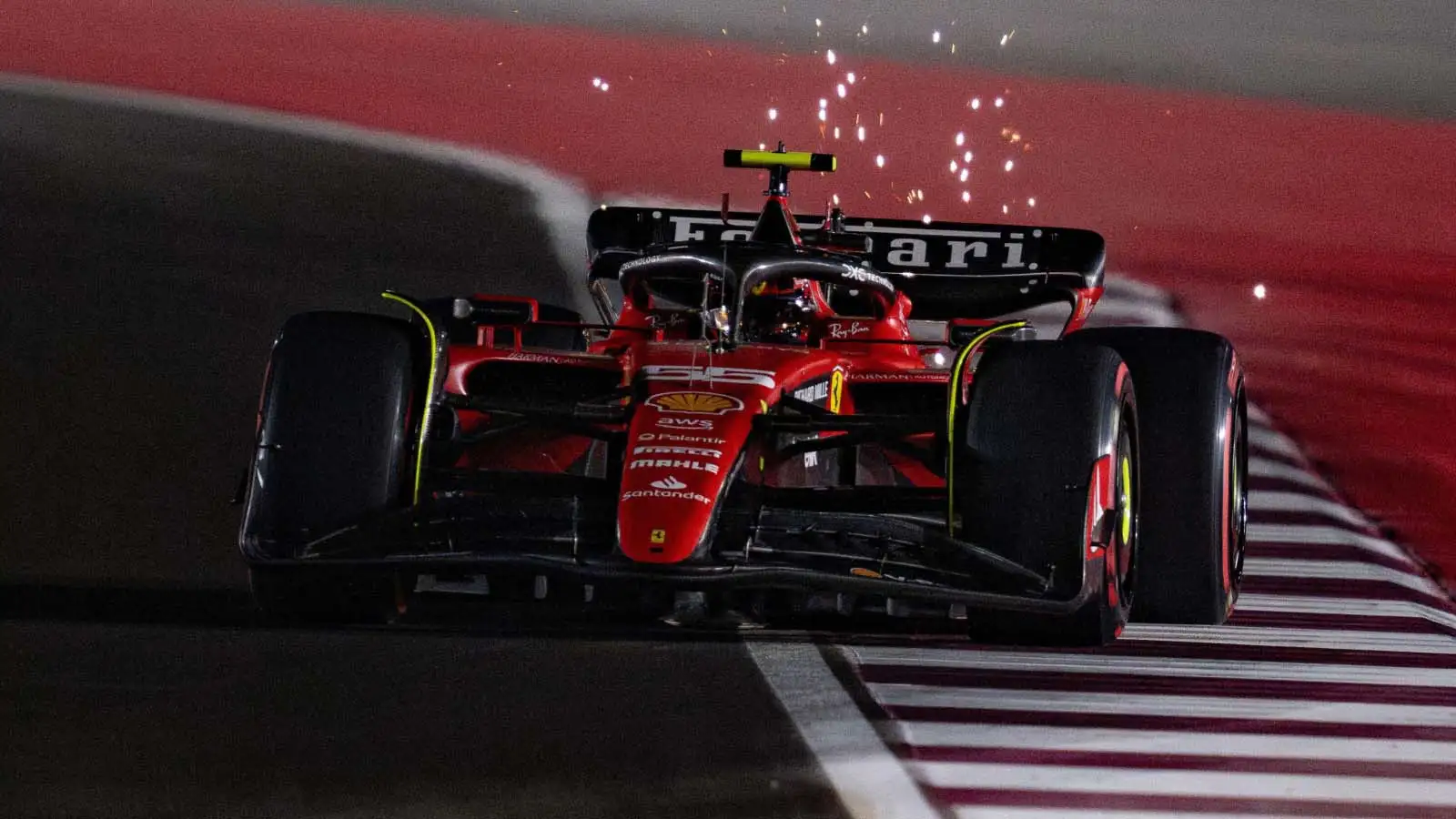 Carlos Sainz in qualifying in Qatar.