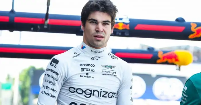 Aston Martin F1 driver Lance Stroll pictured in the pitlane during the Mexican Grand Prix weekend.