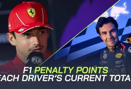 F1 penalty points for each driver.
