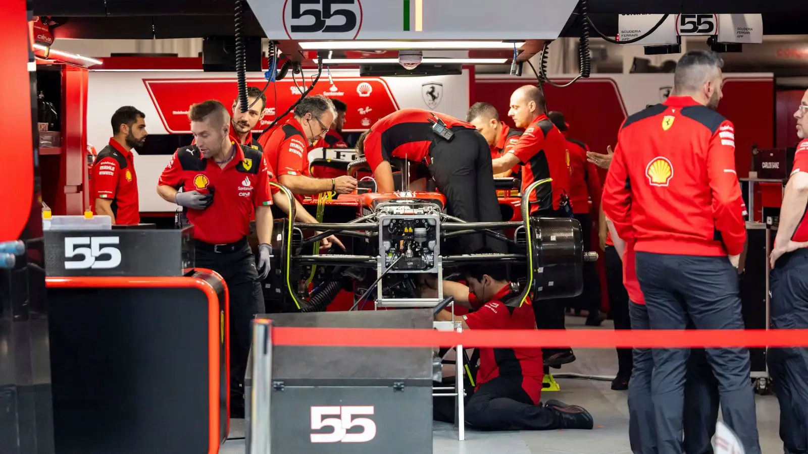Ferrari repairing Spanish driver Carlos Sainz's SF-23