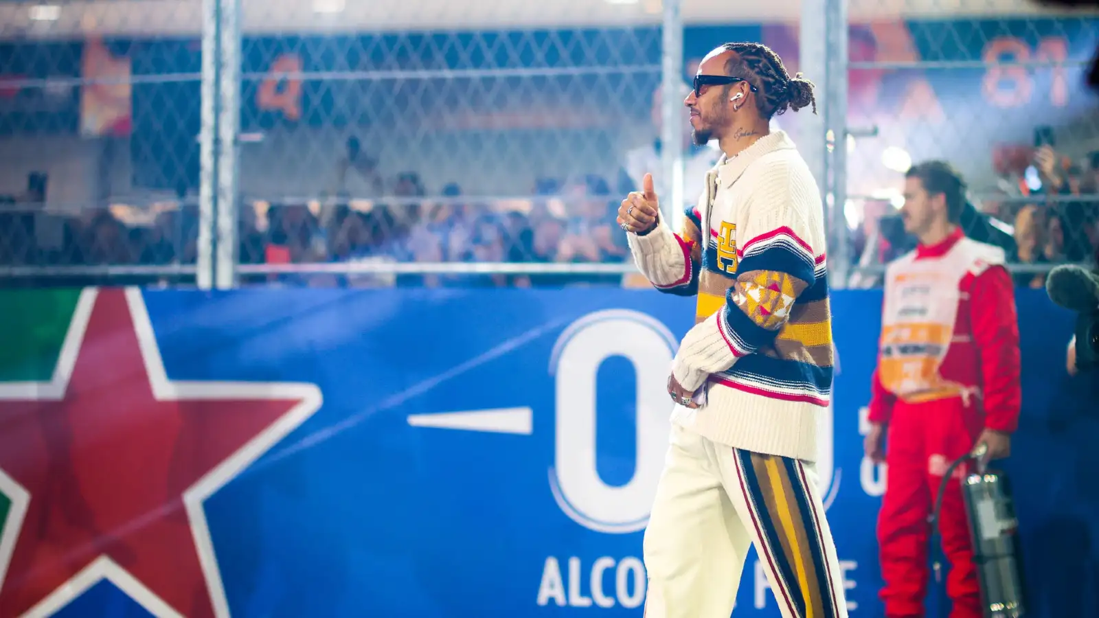 Lewis Hamilton in attendance at the Las Vegas Grand Prix.