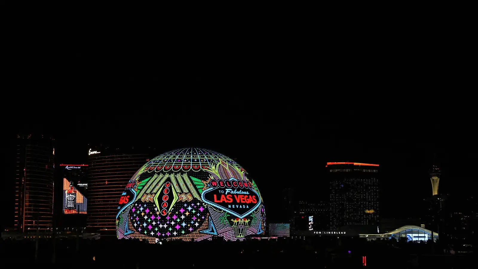 The Sphere during the Las Vegas Grand Prix.