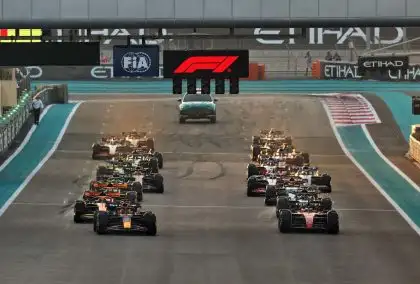 The start of the 2023 Abu Dhabi Grand Prix. results penalty points