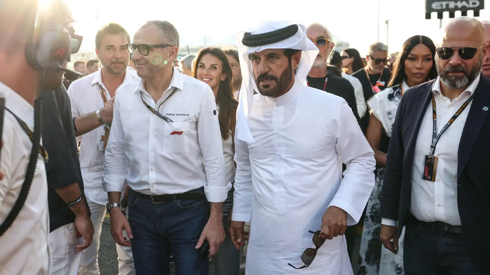 Mohammed Ben Sulayem walks on the grid at the Abu Dhabi Grand Prix.