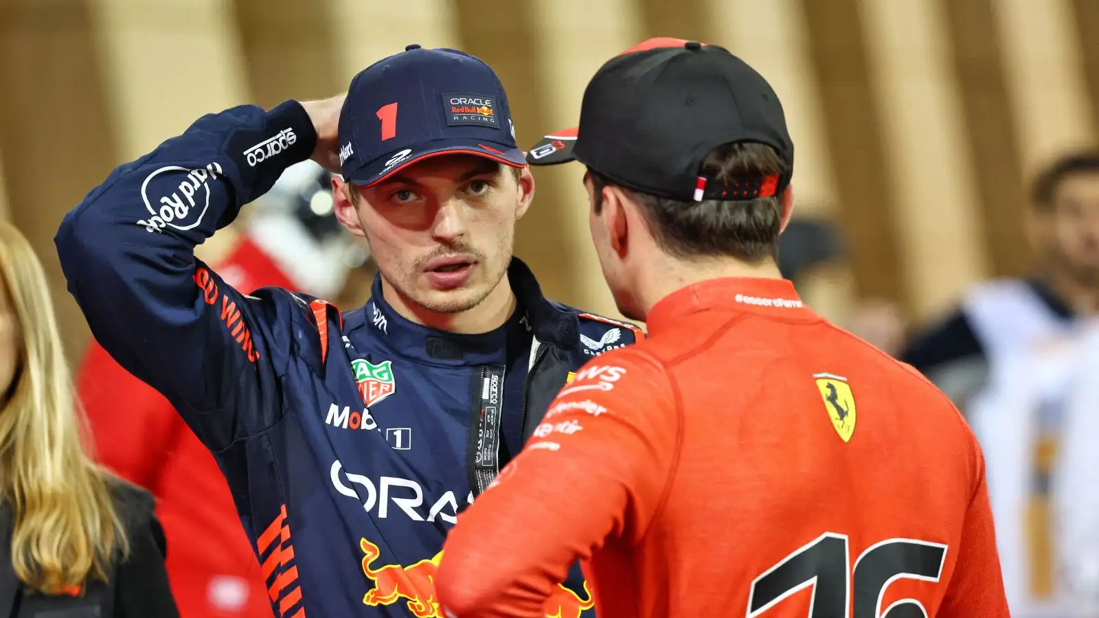 Max Verstappen and Charles Leclerc