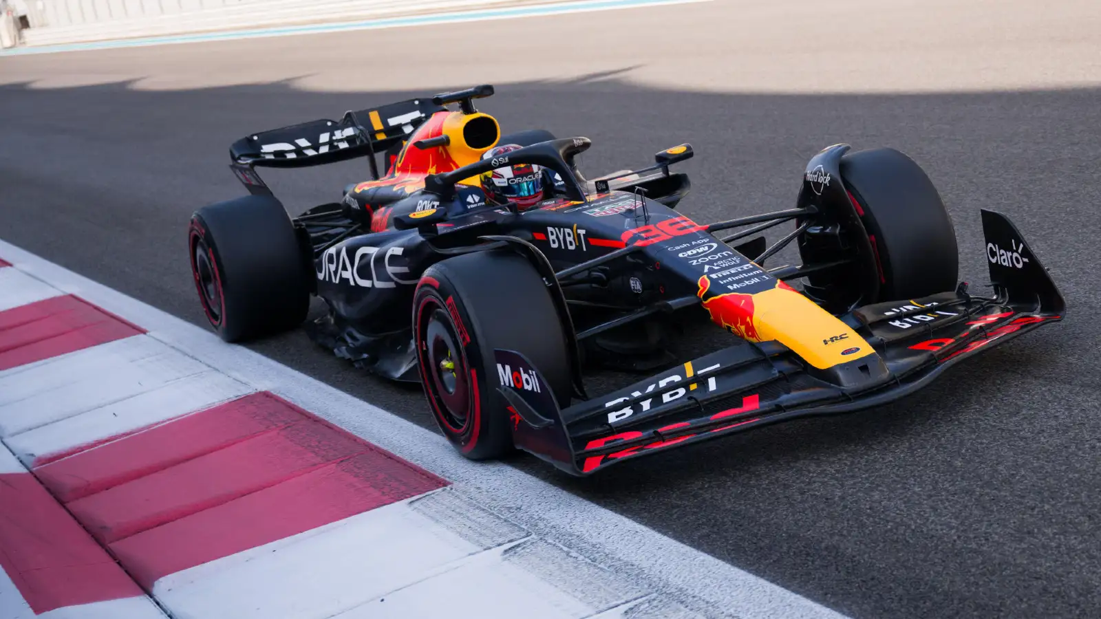Jake Dennis, Formula E Champion, tests the Red Bull RB19 in Abu Dhabi.