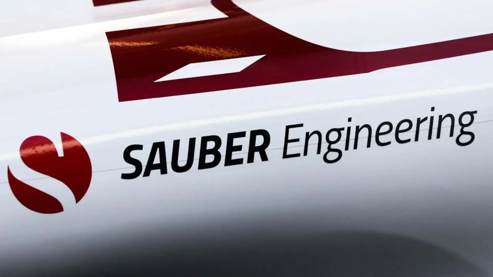 A Sauber logo on an Alfa Romeo in 2020.