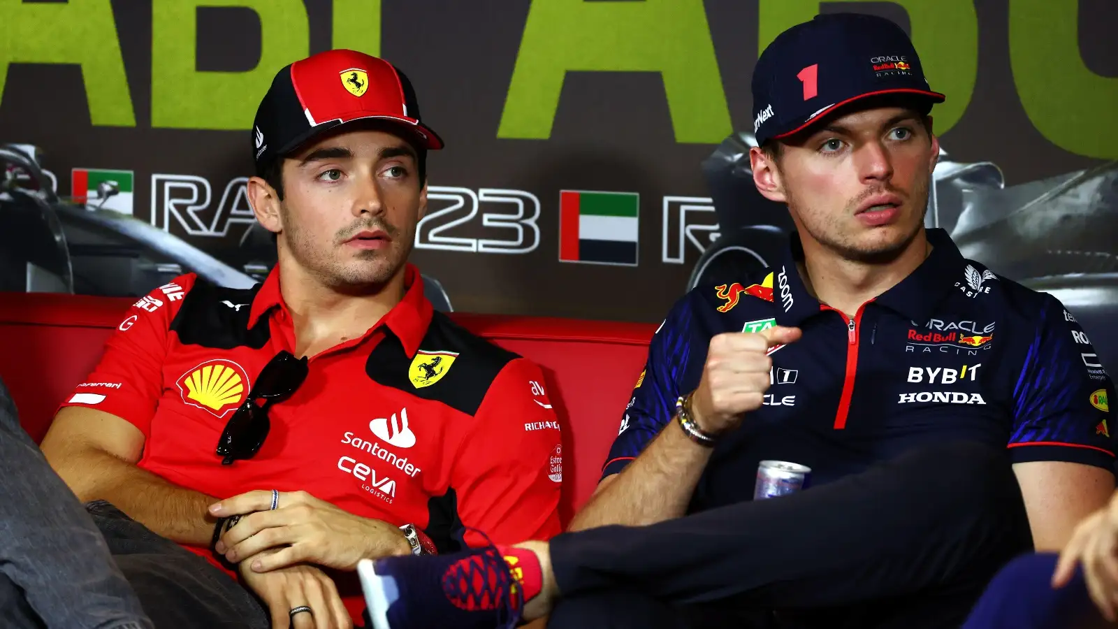 Charles Leclerc and Max Verstappen