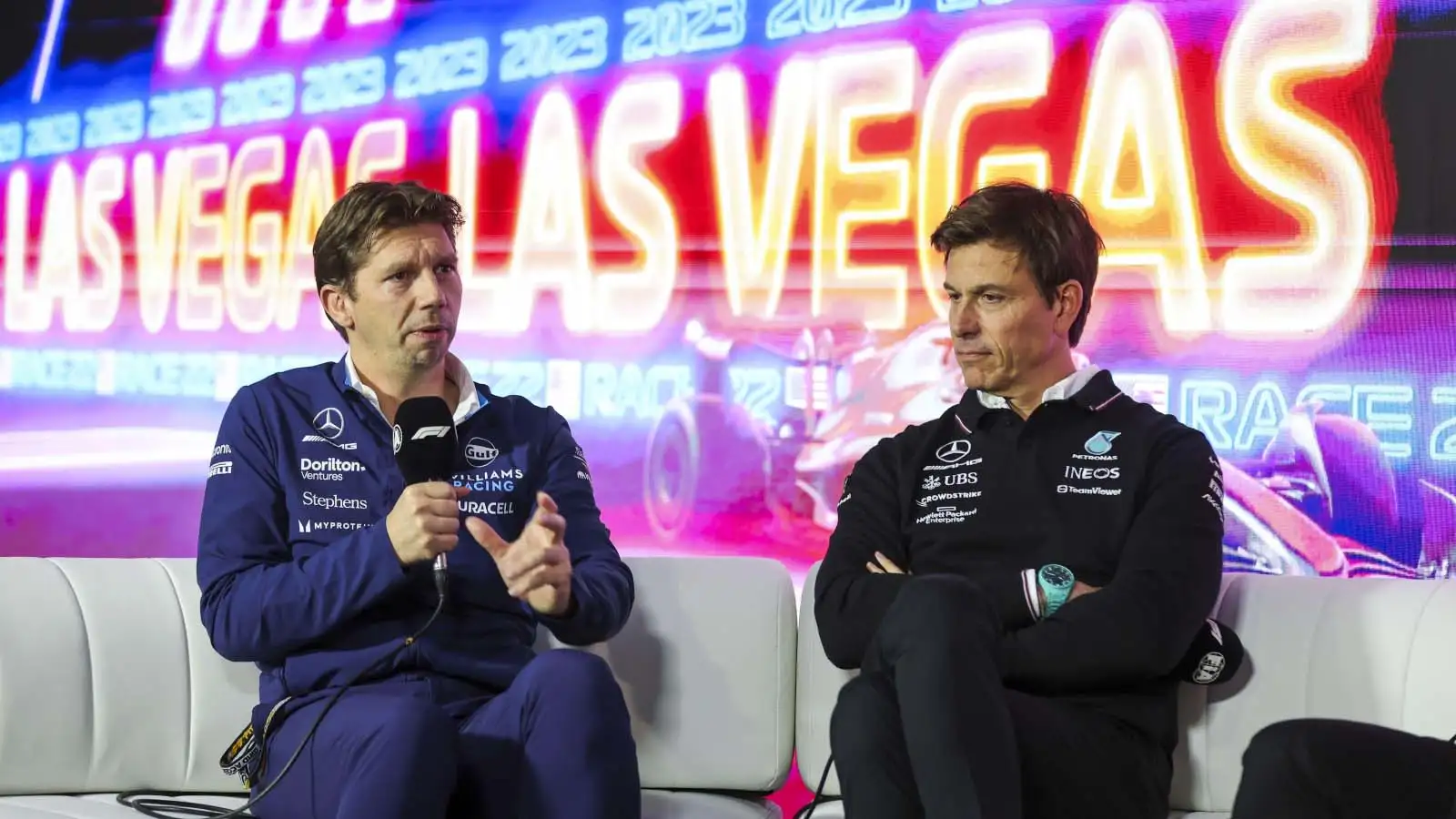 James Vowles with Toto Wolff in Las Vegas.