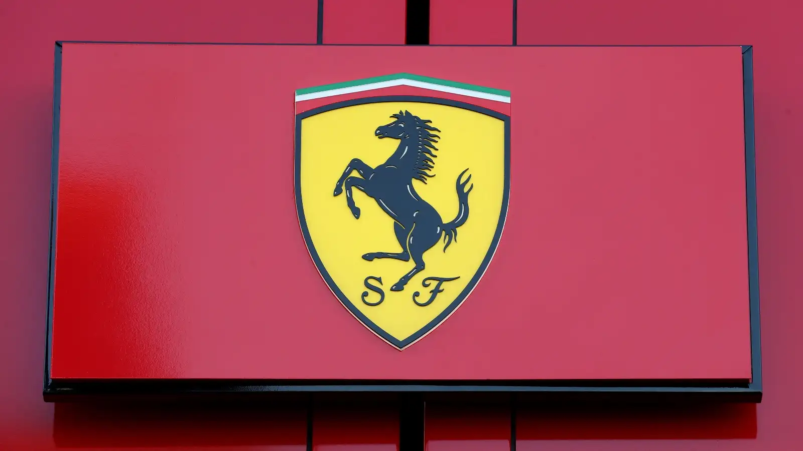 Ferrari's badge in the paddock.