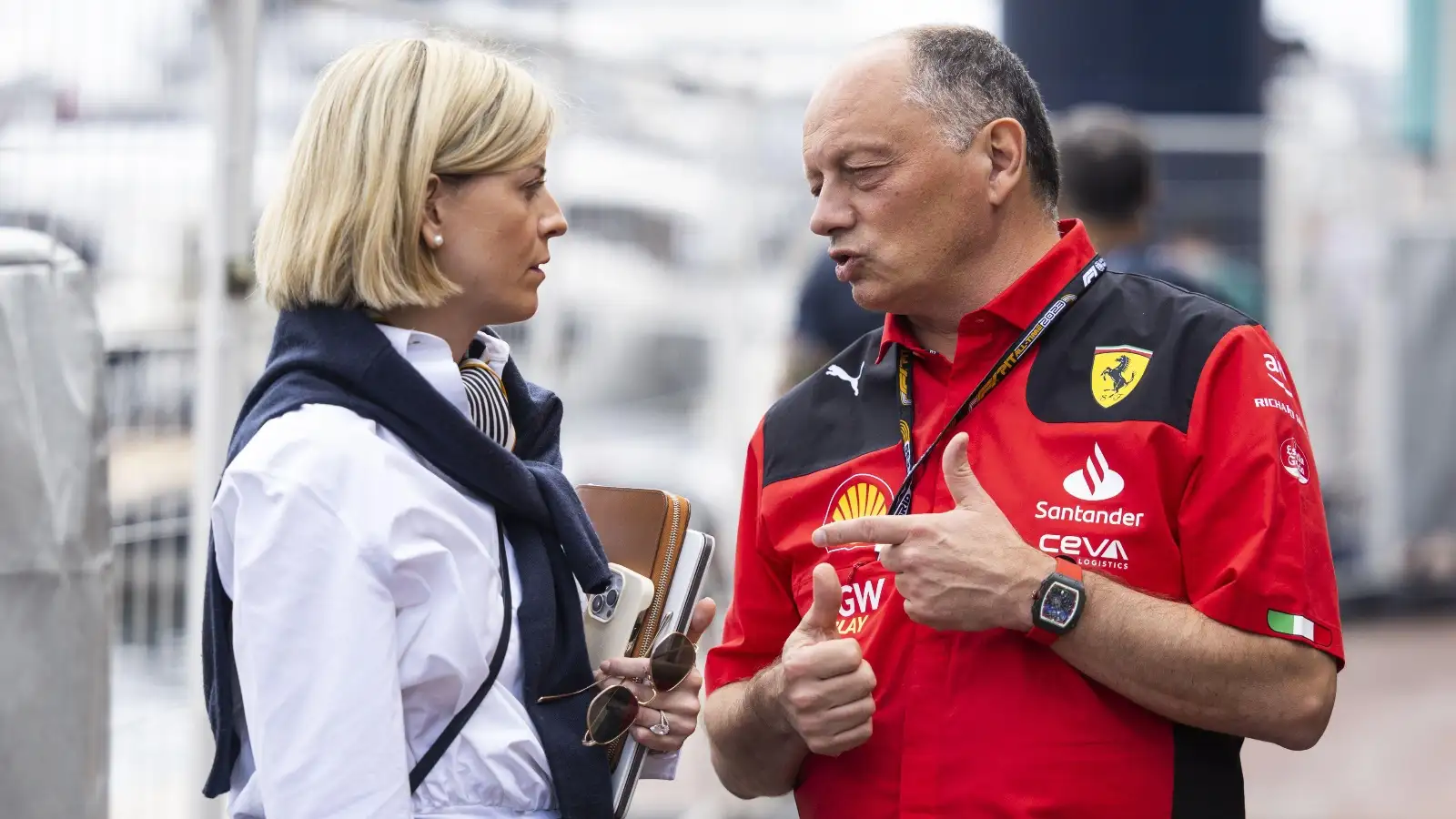 Susie Wolff chats to Fred Vasseur