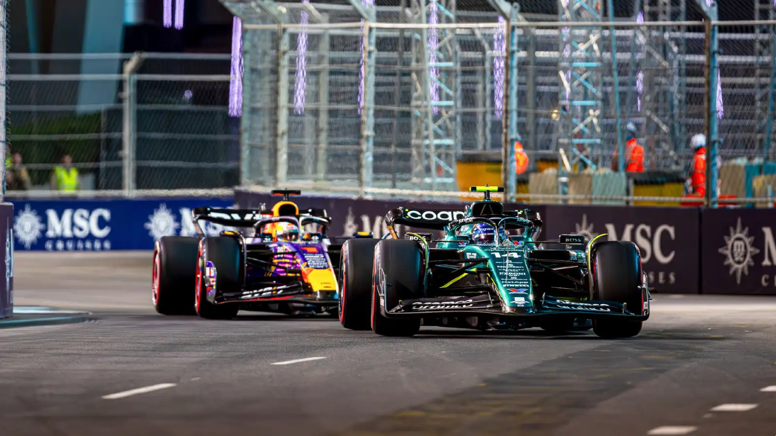 Fernando Alonso racing in Las Vegas.