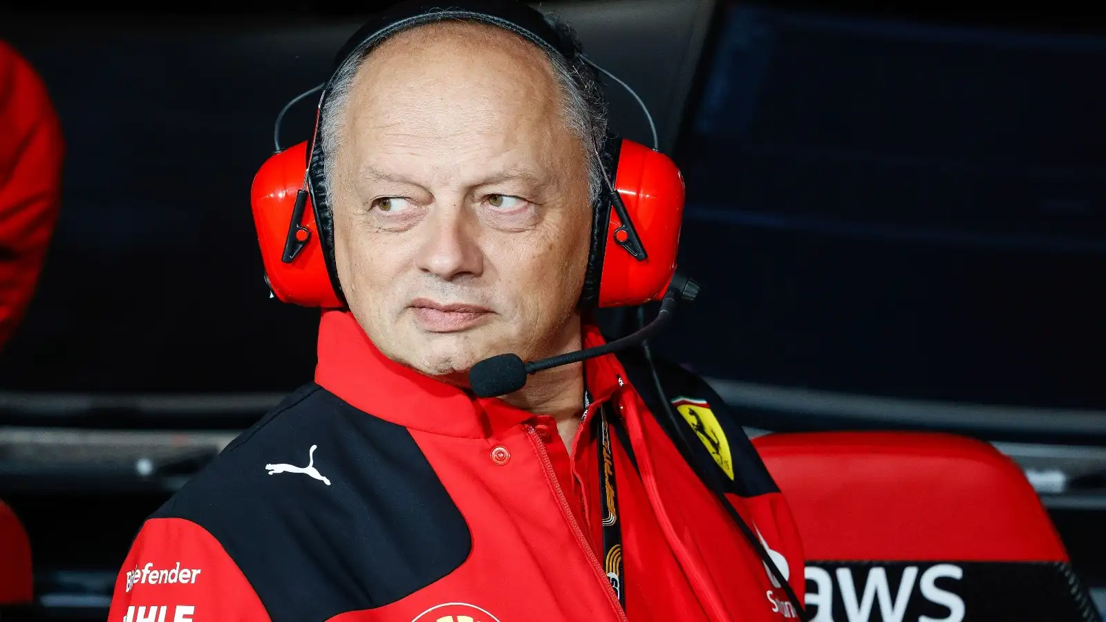 Fred Vasseur on the Las Vegas pit wall.