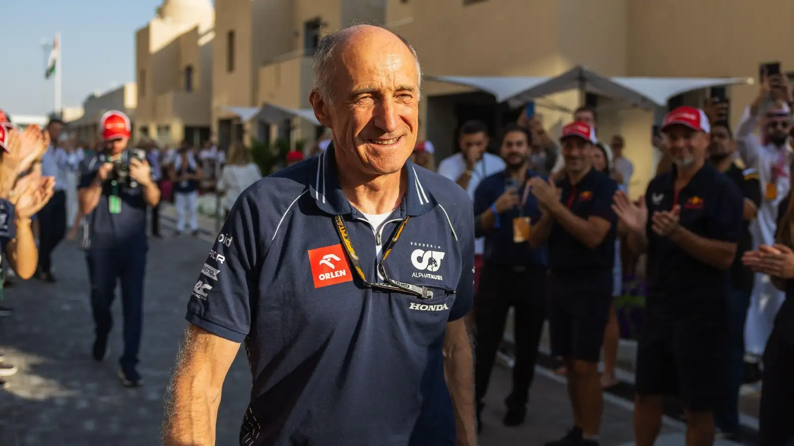 Franz Tost is given a guard of honour in his final race as an F1 team boss