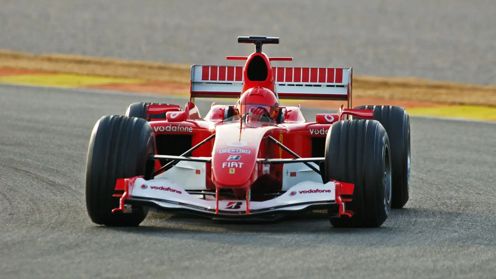 Valentino Rossi testing for Ferrari in Valencia.