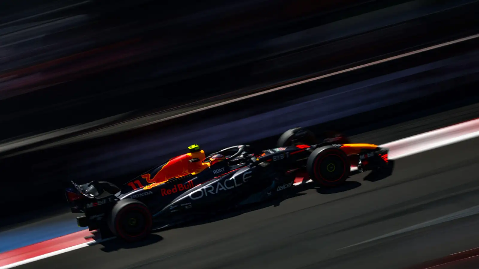 Max Verstappen drives the Red Bull RB19 in the Mexico City Grand Prix.