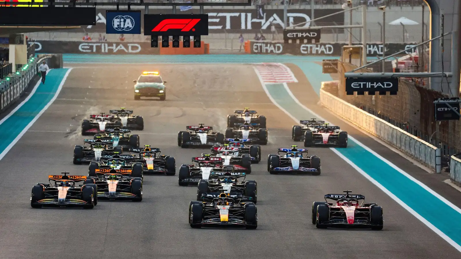 The race gets underway in Abu Dhabi.