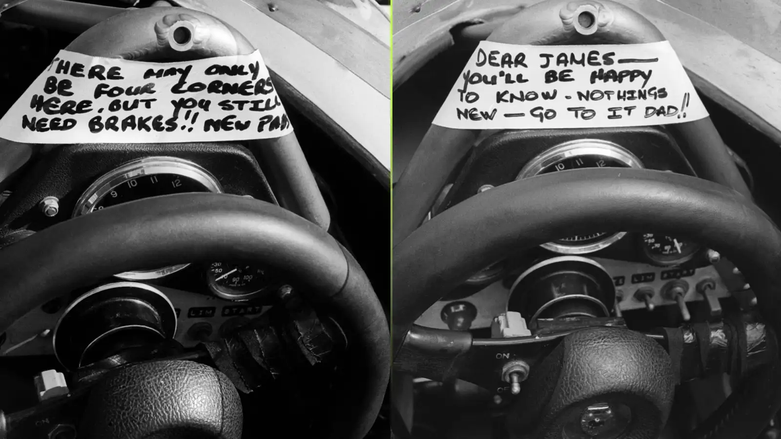 Messages on James Hunt's McLaren.