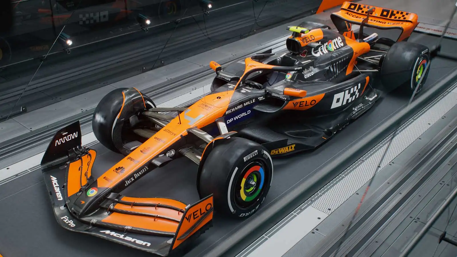 A full view of the McLaren MCL38.