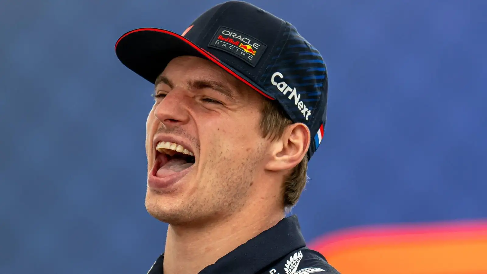 Red Bull driver Max Verstappen laughs at the Mexican Grand Prix.