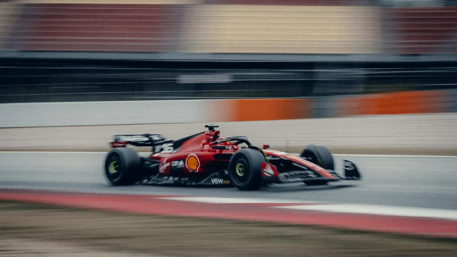 Charles Leclerc driving Ferrari SF-23 in Barcelona.