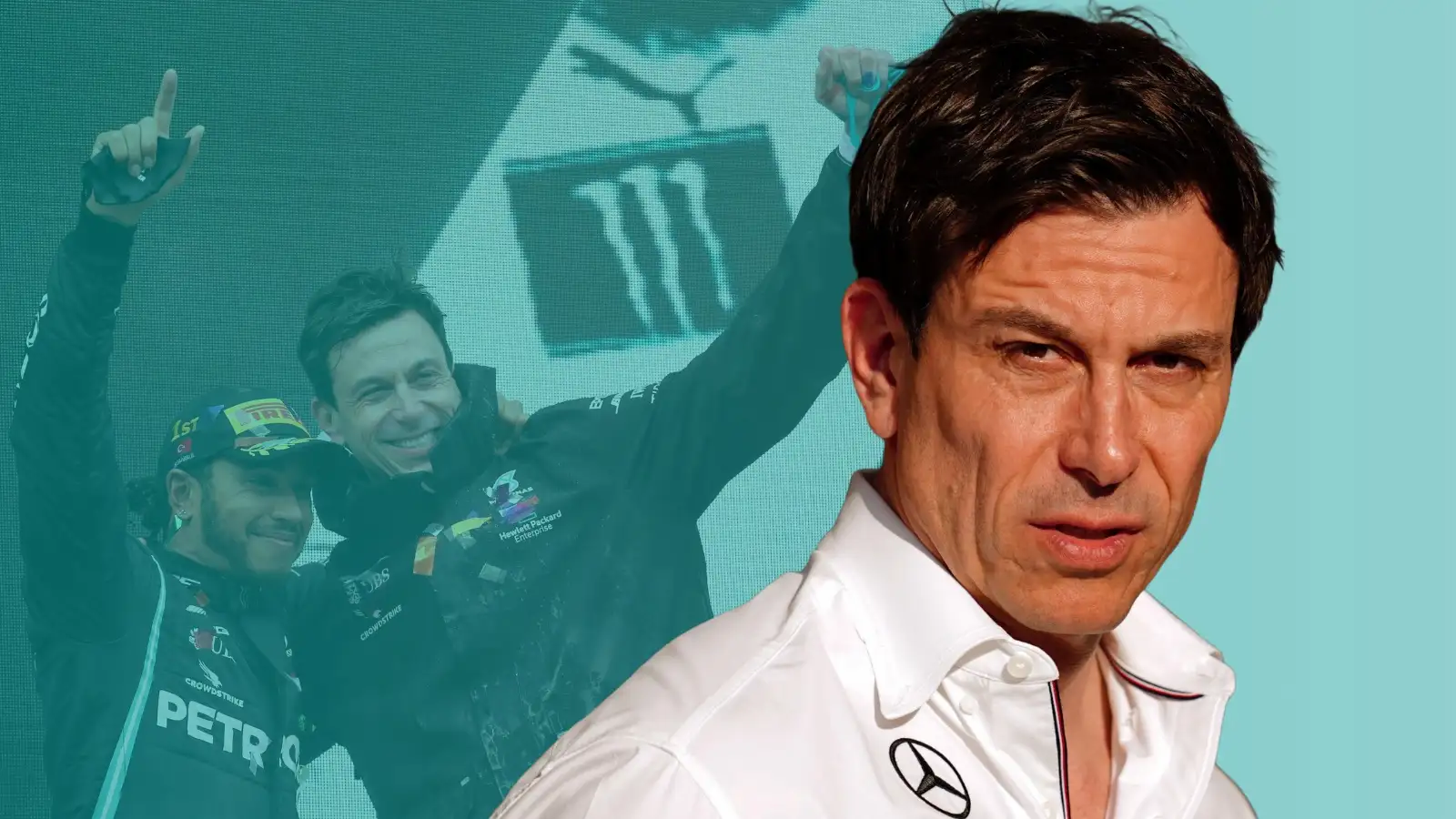 Lewis Hamilton and Toto Wolff.