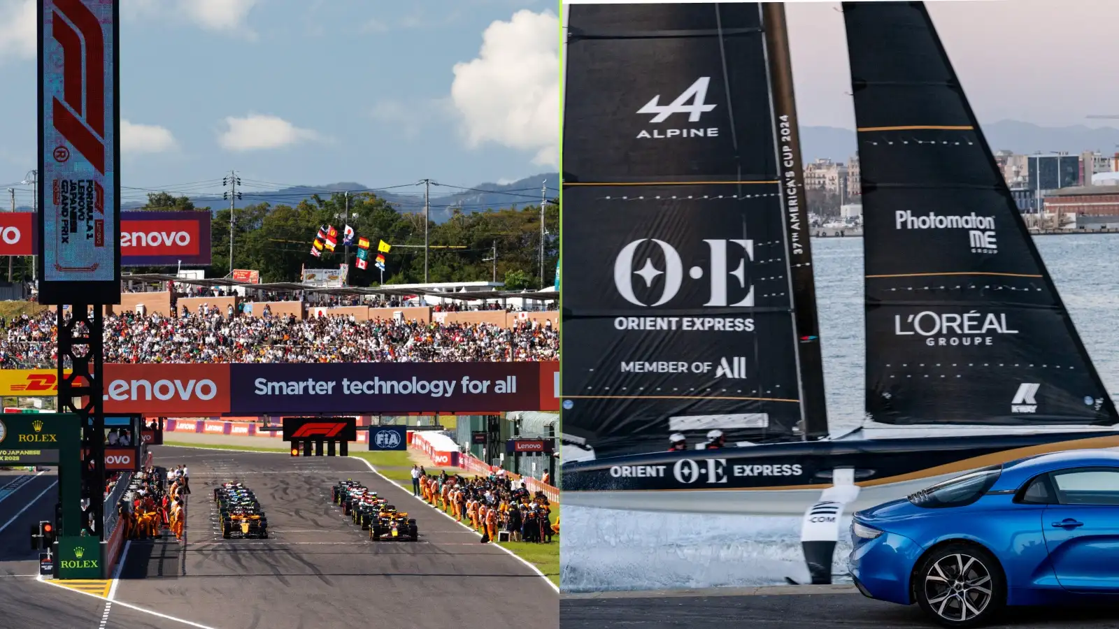 The Suzuka track and an Alpine sailing boat.