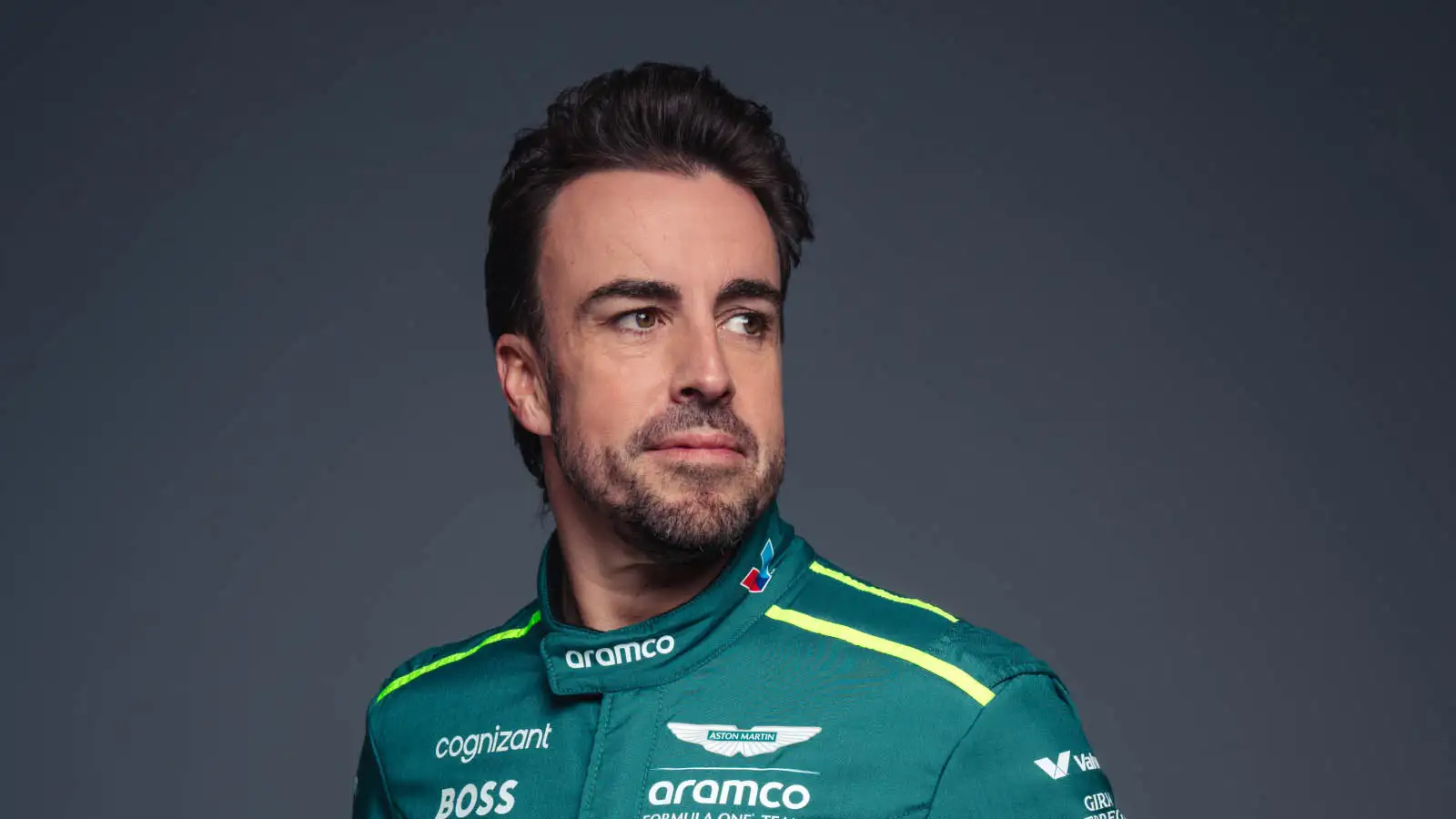 Fernando Alonso at the Aston Martin AMR24 launch.