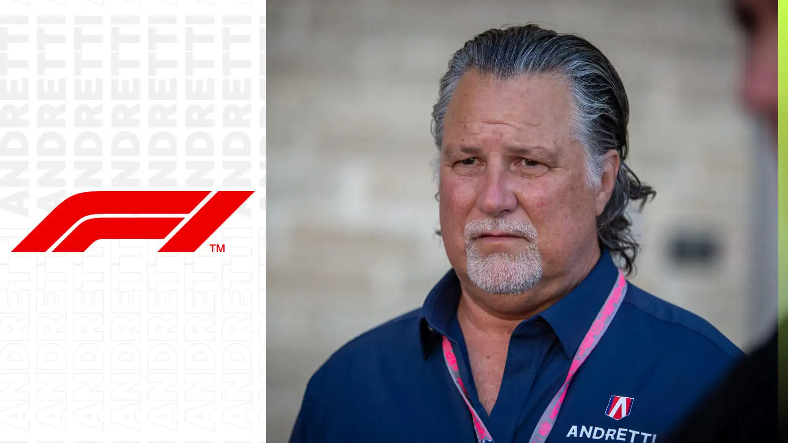 The F1 logo and Michael Andretti