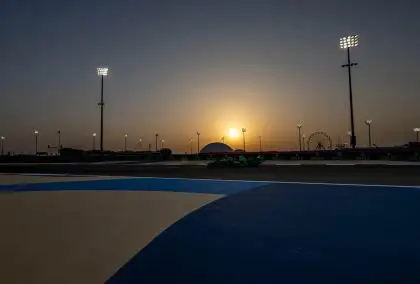 Bahrain F1 circuit by night.