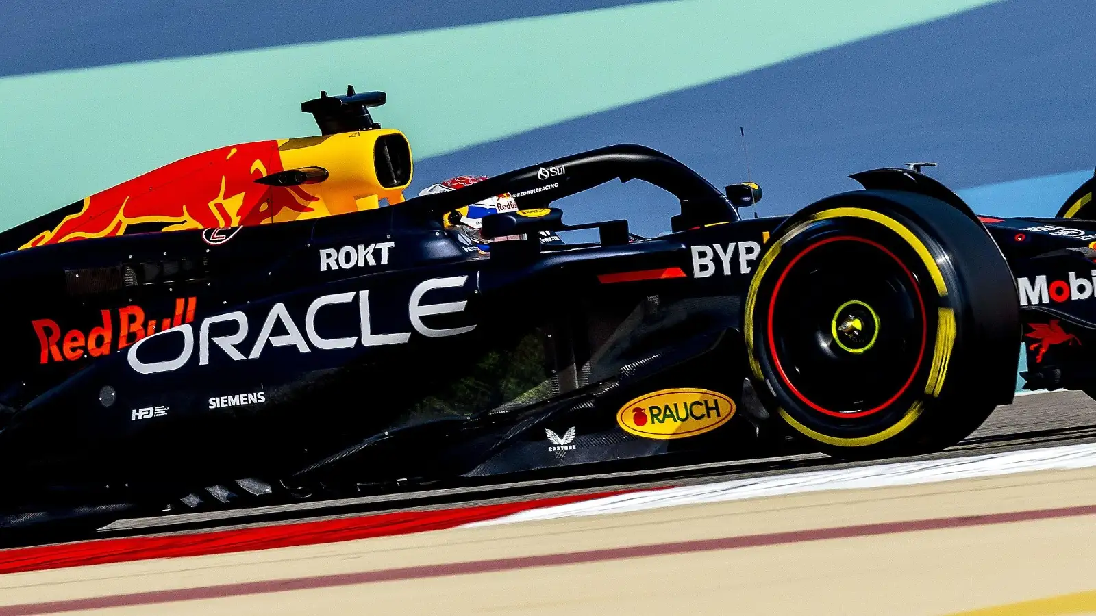 Red Bull’s RB20 out on the track.