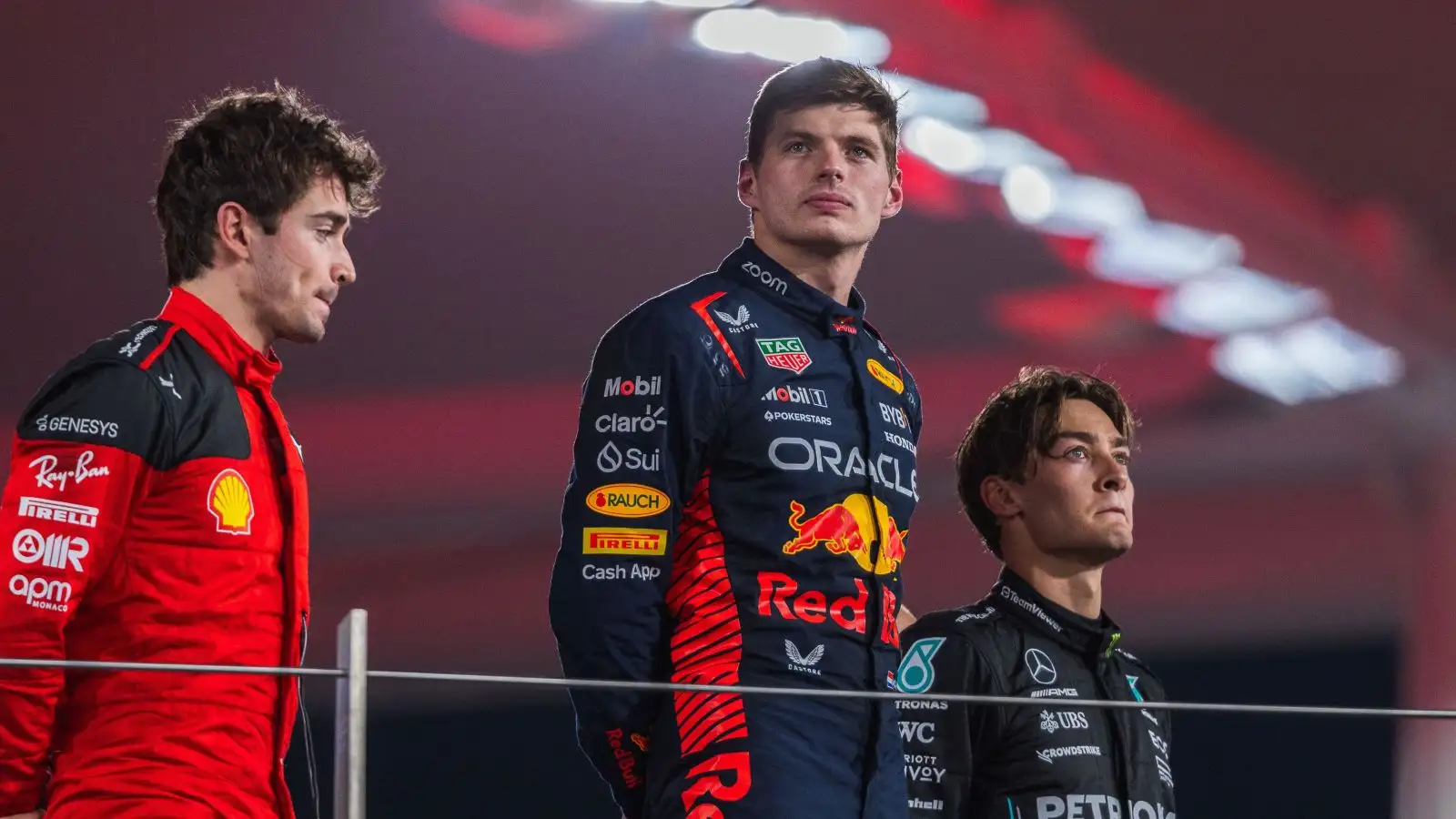 Max Verstappen, Charles Leclerc, George Russell