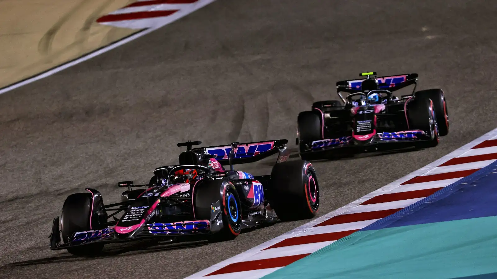 The Alpine drivers in Bahrain.