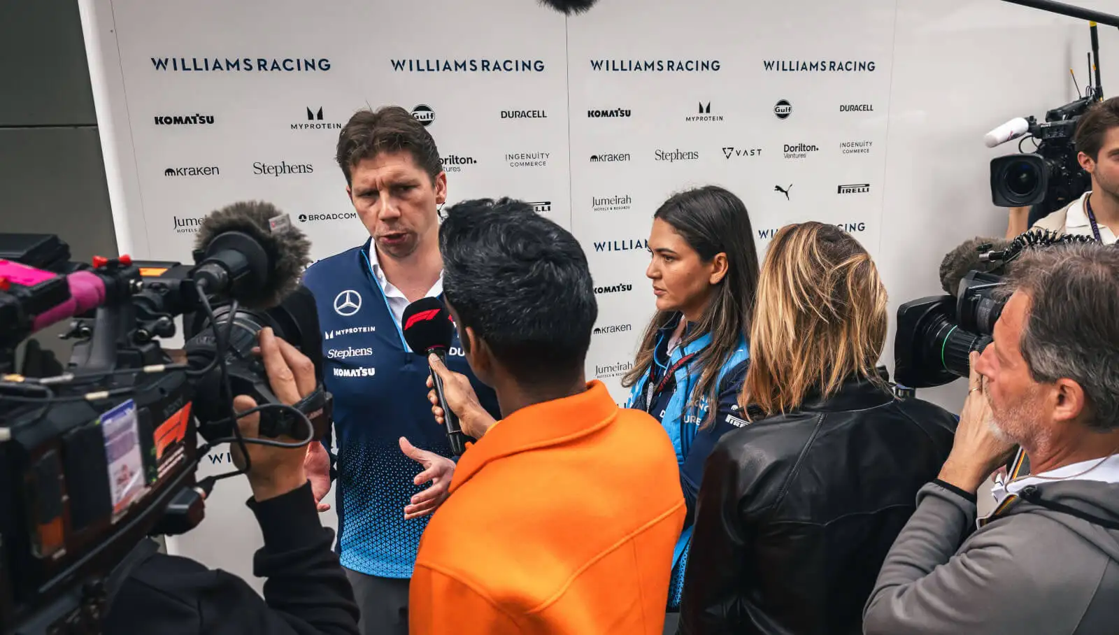 James Vowles faces the media
