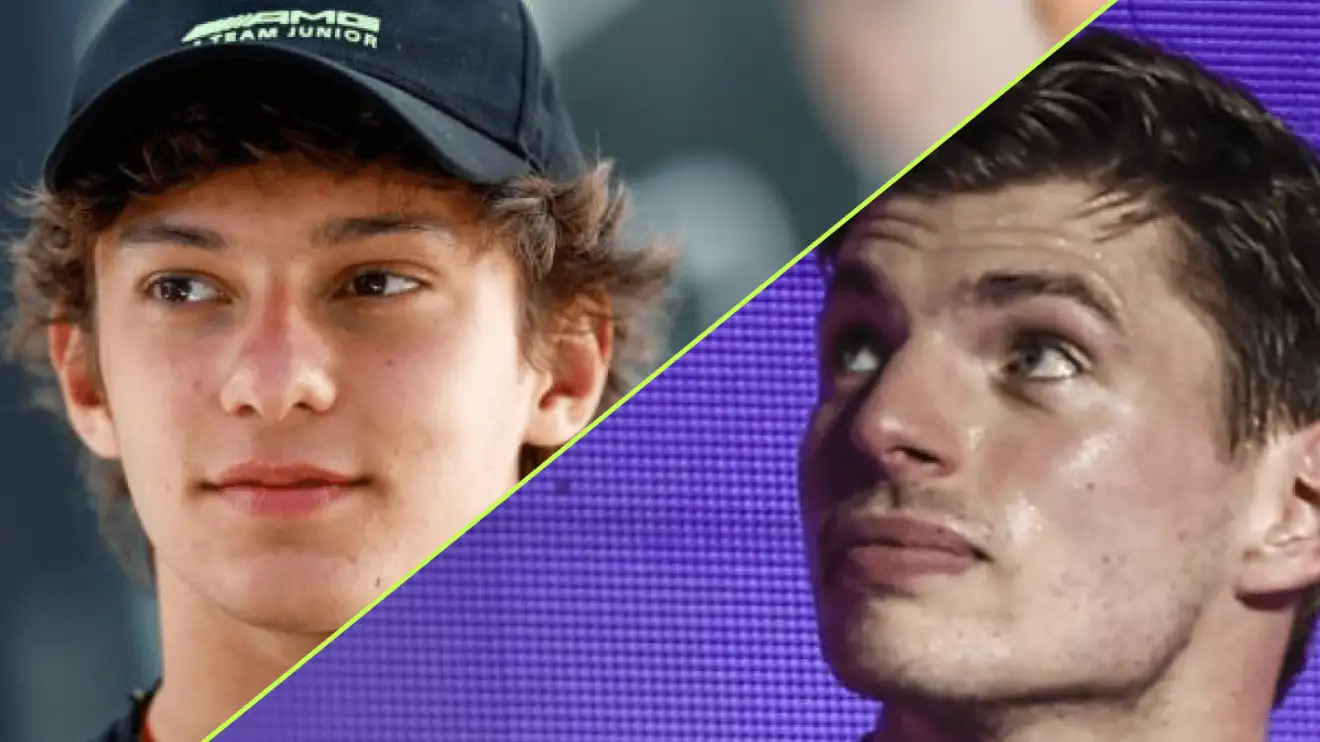 Kimi Antonelli and Max Verstappen