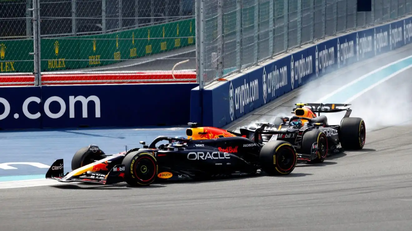 Sergio Perez, Max Verstappen, Red Bull, 2024 Miami Grand Prix.