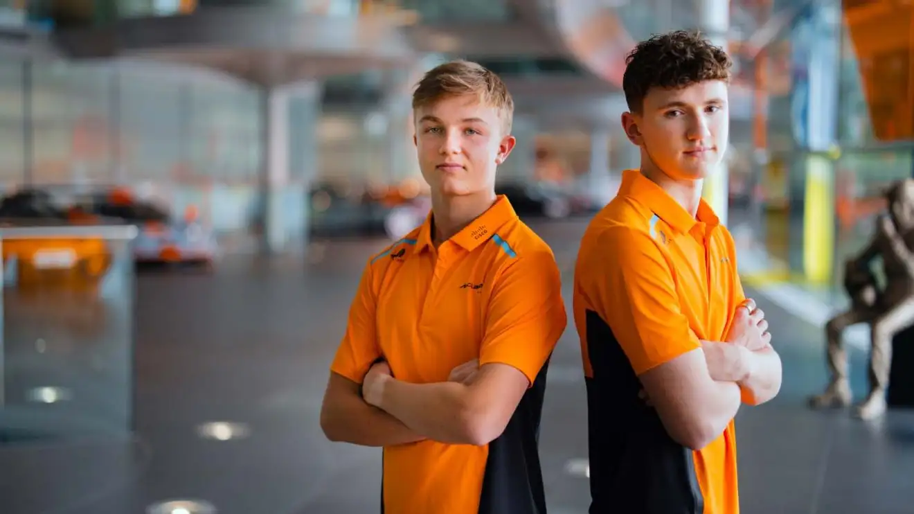 McLaren juniors Alex Dunne and Martinius Stenshorne.