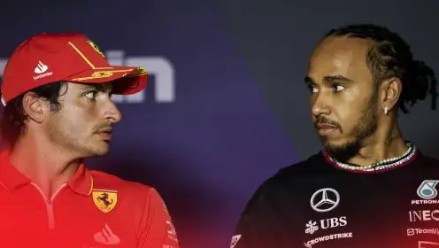 Carlos Sainz makes Lewis Hamilton admission after taking his Ferrari seat
