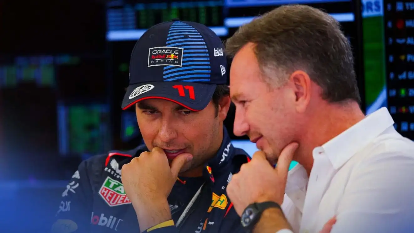 Christian Horner and Sergio Perez.