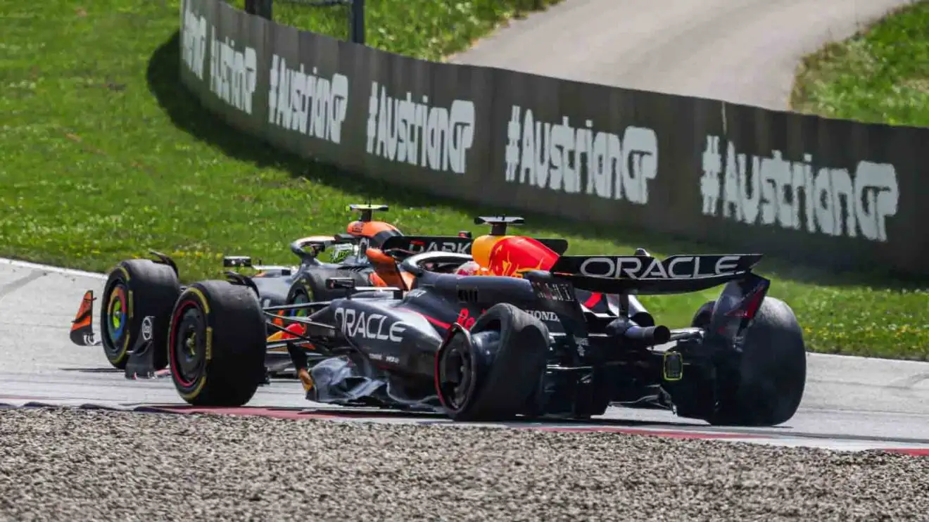 Max Verstappen and Lando Norris with punctures in Austria.