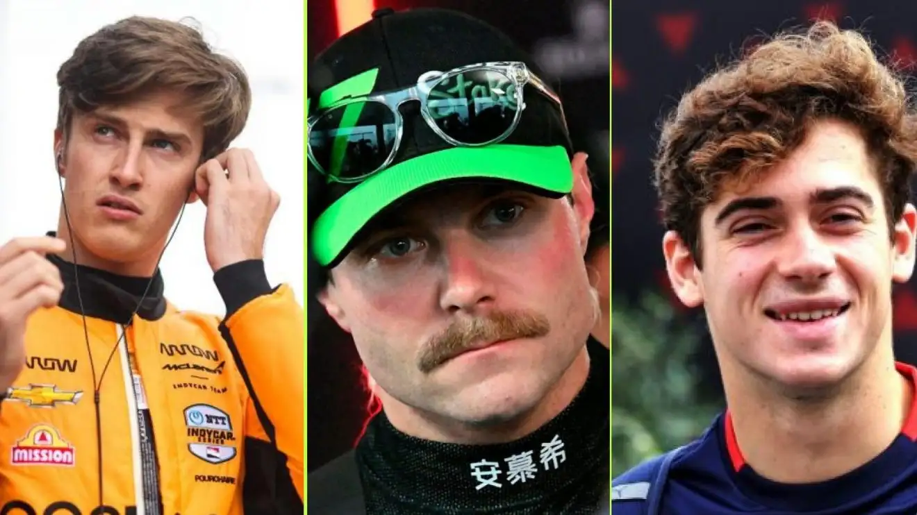 From left to right, Theo Pourchaire, Valtteri Bottas and Franco Colapinto.
