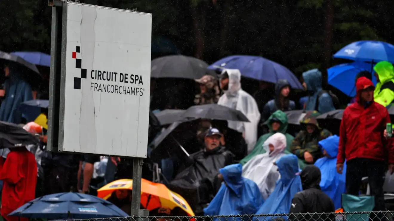Spectators in the rain at Spa