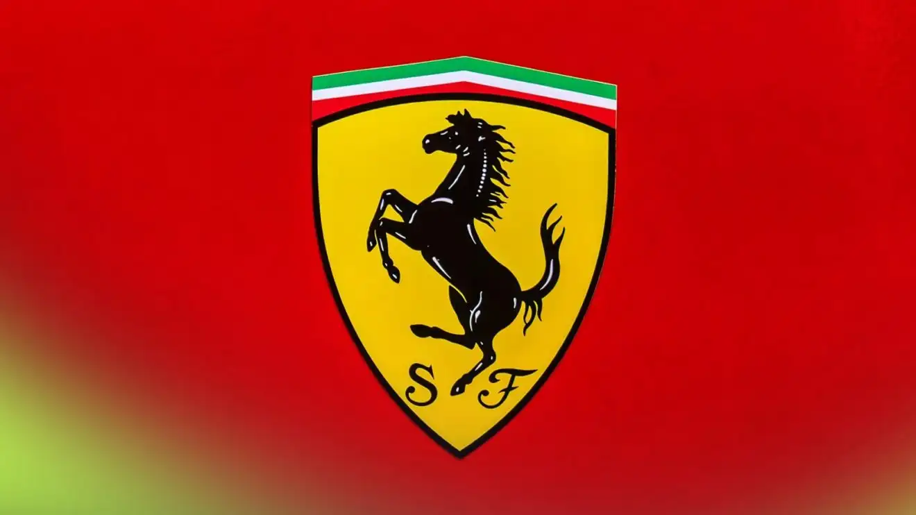 The badge of Ferrari displayed in Qatar, 2025