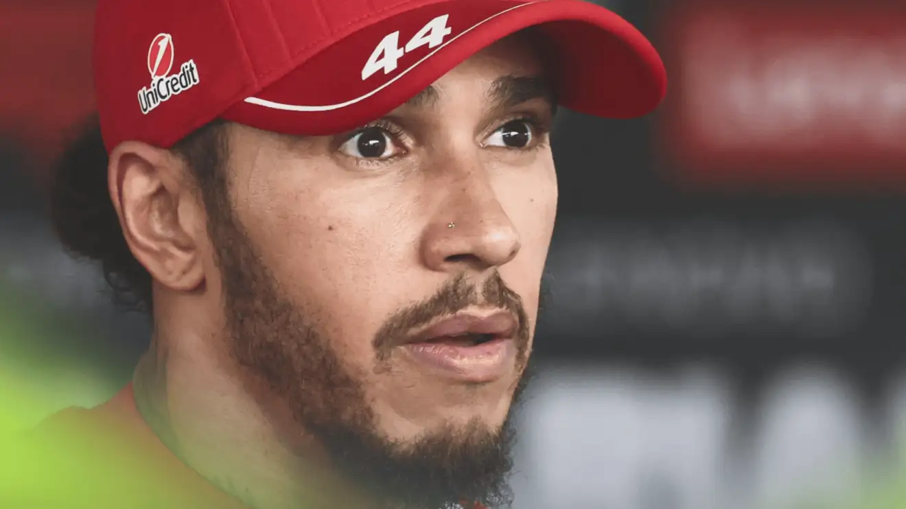 Lewis Hamilton looks wide-eyed as he faces the media in Hungary