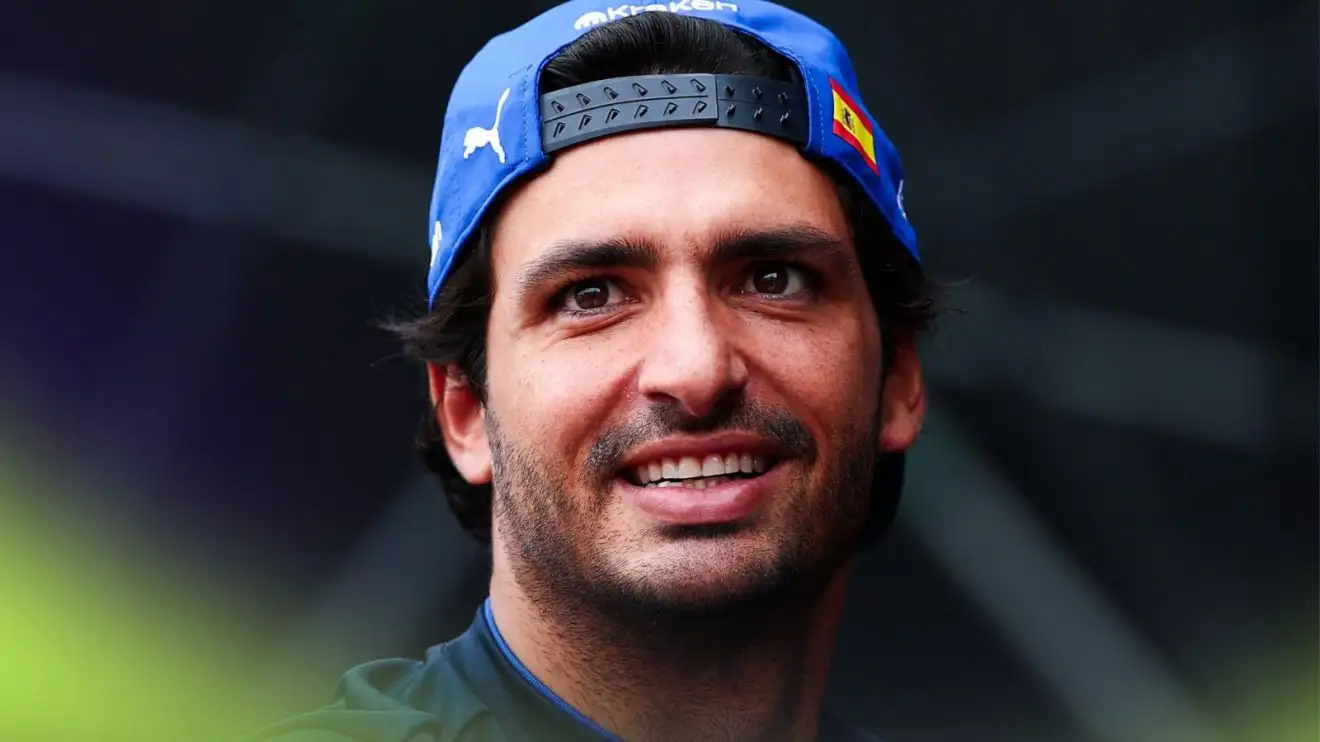 Williams driver Carlos Sainz smiling at the 2025 Azerbaijan Grand Prix