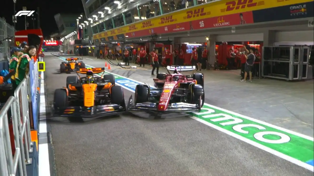 Stewards issue verdicts over Charles Leclerc - Lando Norris pit lane crash in FP2 | F1 Singapore GP