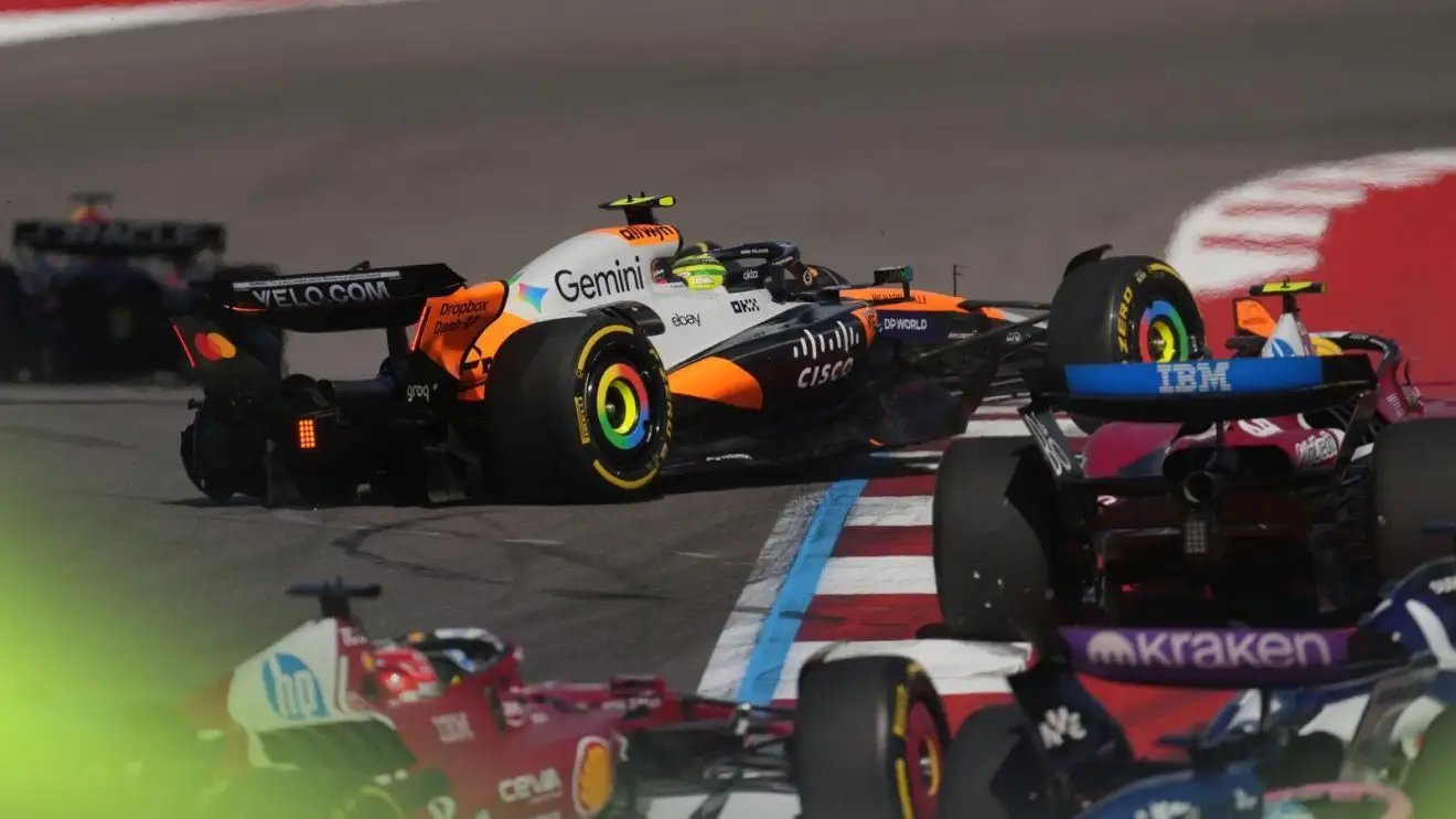 Lando Norris was an opening corner retirement as Max Verstappen won the US Grand Prix Sprint.
