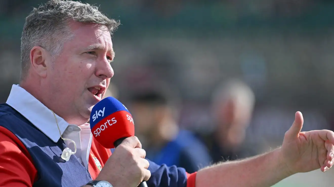 David Croft with the Sky Sports mic