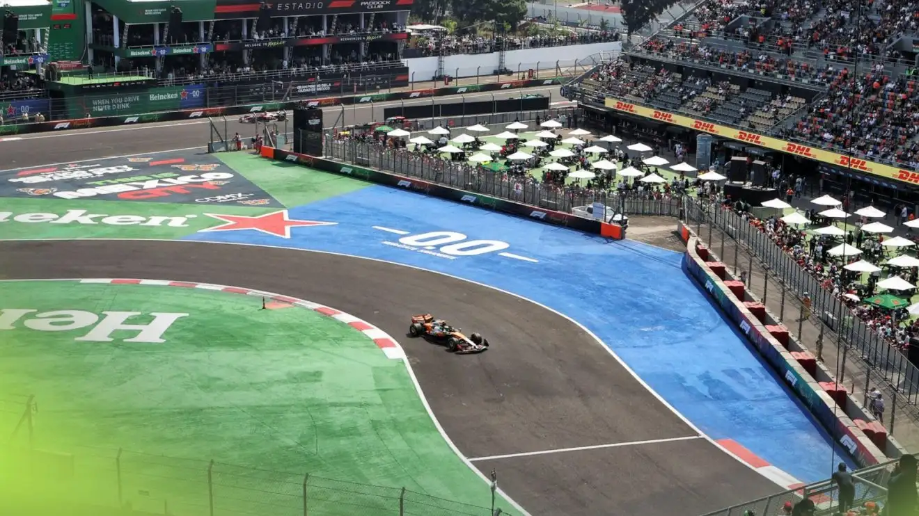 McLaren's Lando Norris in action at the 2025 Mexico City Grand Prix