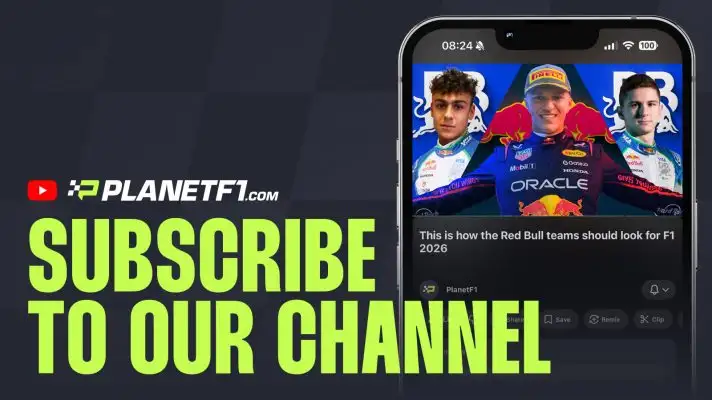 A promotional poster encouraging readers to subscribe to PlanetF1.com's Youtube channel
